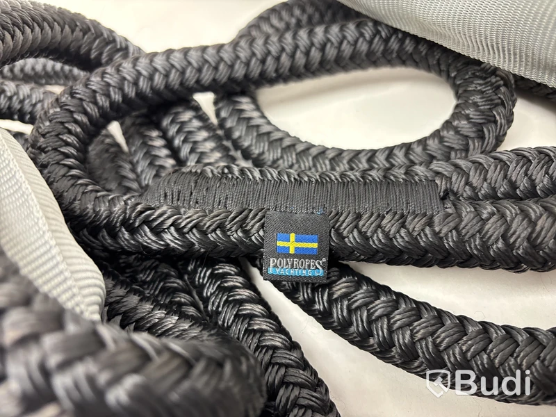 2 st. Förtöjningslina Polyropes, StormX, omkrets 16 mm, 6 m, svart.