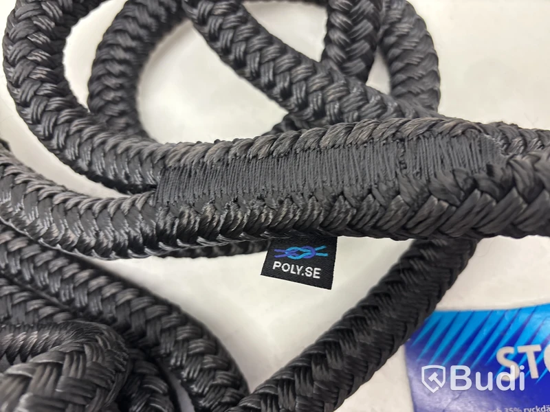 2 st. Förtöjningslina Polyropes, StormX, omkrets 16 mm, 6 m, svart.