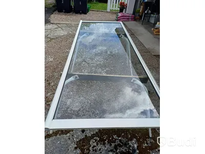 Sliding glass door sections, 3 units. Sold dismantled