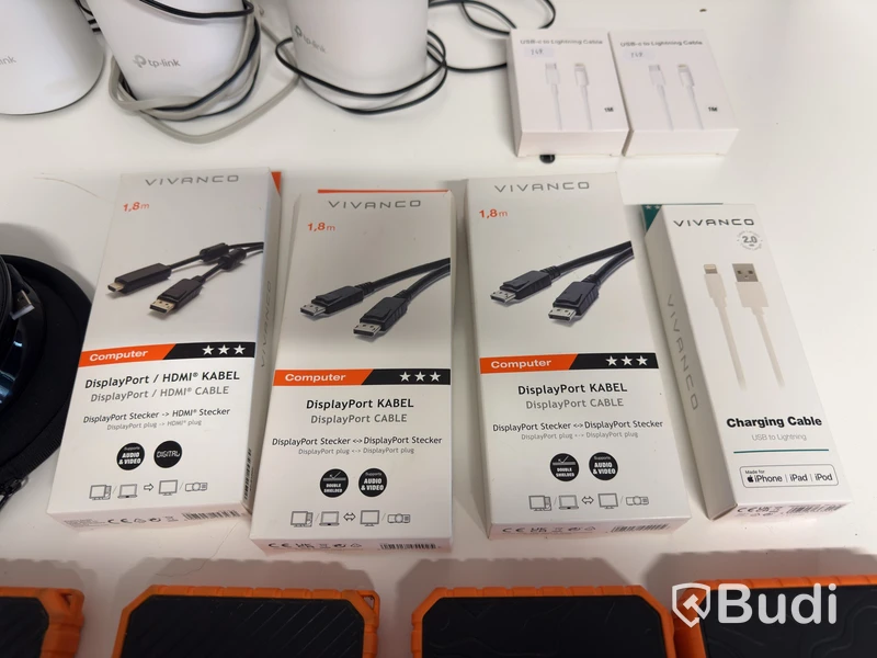 Elektronikparti, blandade tillbehör och nätverksprodukter