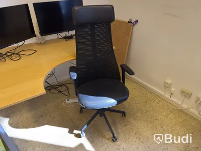 2 office workstations with dual monitors