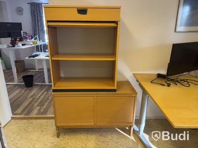 2 office workstations with dual monitors