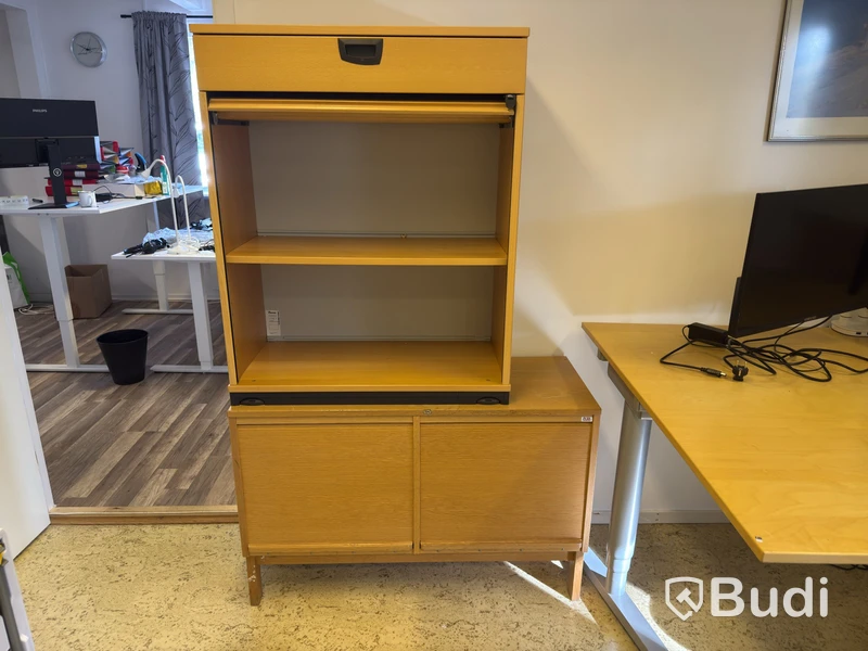 2 office workstations with dual monitors