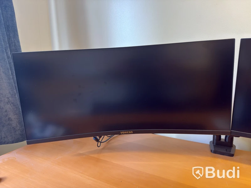 2 office workstations with dual monitors