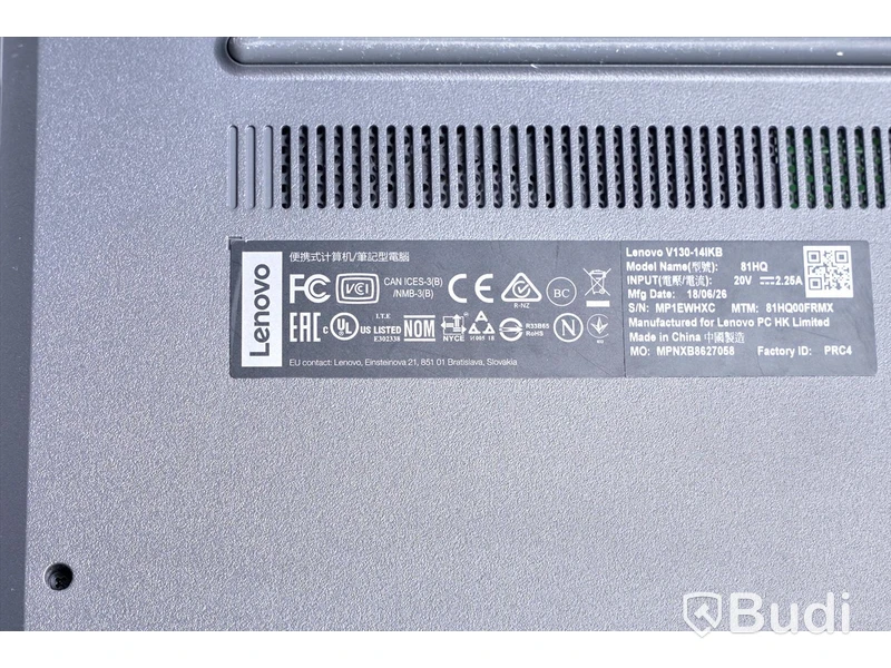 Bärbar dator – Lenovo v130-141KB, rensad, inget OS. Inkl laddare.