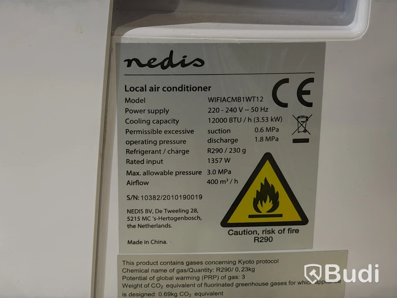 Nedis Portabel AC – 12 000 BTU / 3,53 kW