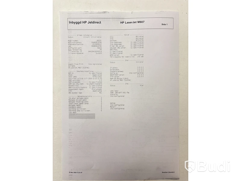 Skrivare HP Laserjet enterprise M607