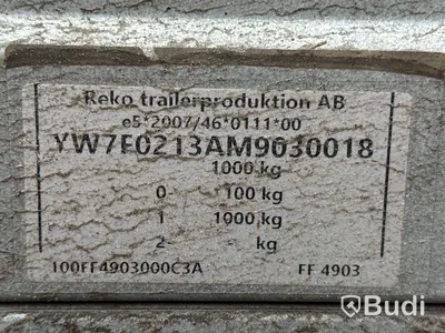 Bromsad släpvagn Reko Trailer FF 4903 | 1000 kg | 2021