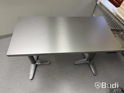 Work table with stainless steel top, 126×62 cm