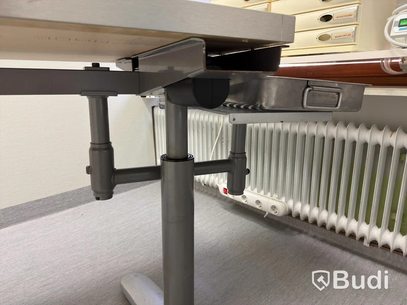 Work table with stainless steel top, 126×62 cm