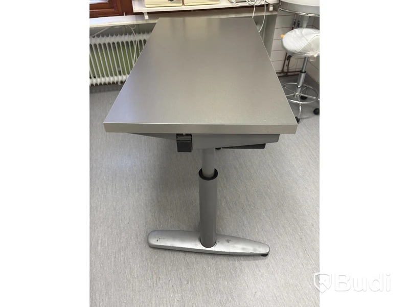 Work table with stainless steel top, 126×62 cm