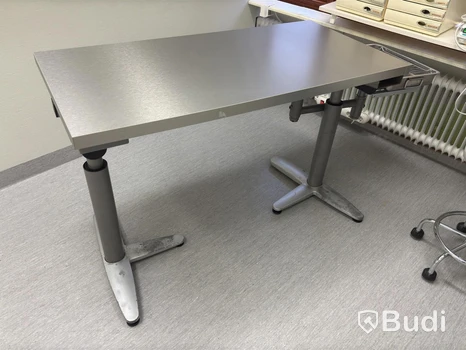 Arbetsbord med rostfri laminering, 126×62 cm