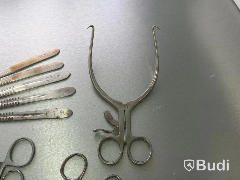 Assortment of stainless steel surgical instruments, incl. Kruuse, Dewimed and Glorius #2