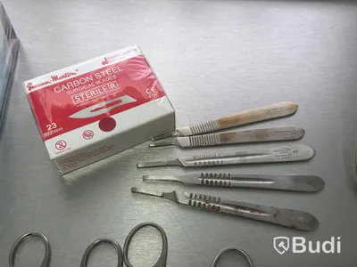 Assortment of stainless steel surgical instruments, incl. Kruuse, Dewimed and Glorius #2