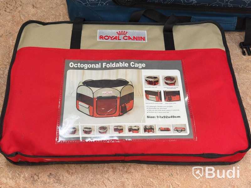 Hopfällbar hundbur Agria, samt Royal Canin Oktagonbur