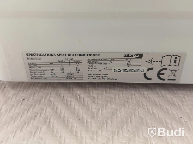 3 st Luftvärmepump/ AC, Zibro SC 3325 - 3 st innedelar med 2 st utedelar