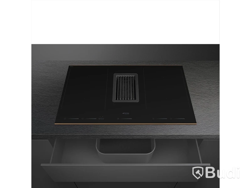 Induktionshäll Smeg med integrerad köksfläkt 80 cm, Svart Dolce Stil Novo. HOBD682R