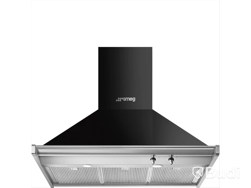 Köksfläkt Smeg, väggmonterad, 900 mm, Svart, Classic, KD90HNE
