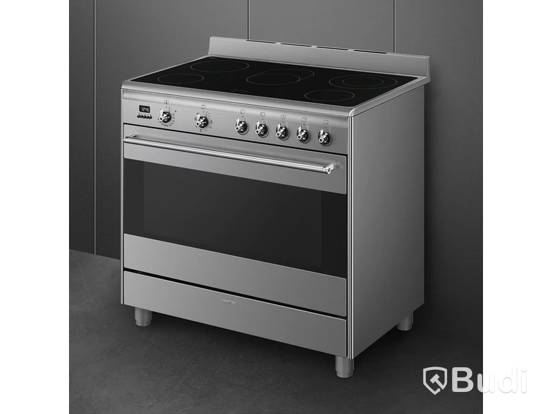 Glaskeramikspis Smeg 90x60 cm Rostfritt stål Classic SCD91CMX9