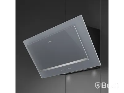 Köksfläkt Smeg Väggmonterad Vinklad 90 cm Silver Linea KV194S