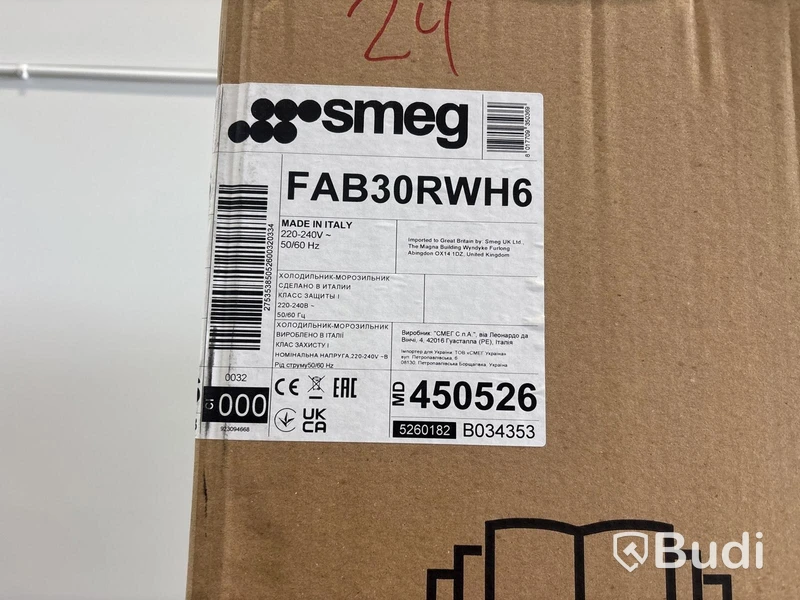 Kombinerad Kyl/Frys Smeg Vit, 50's Style retro FAB30RWH6