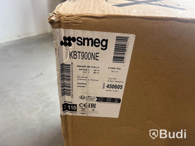 Köksfläkt Smeg Väggmonterad  90 cm, Mattsvart, Universal KBT900NE