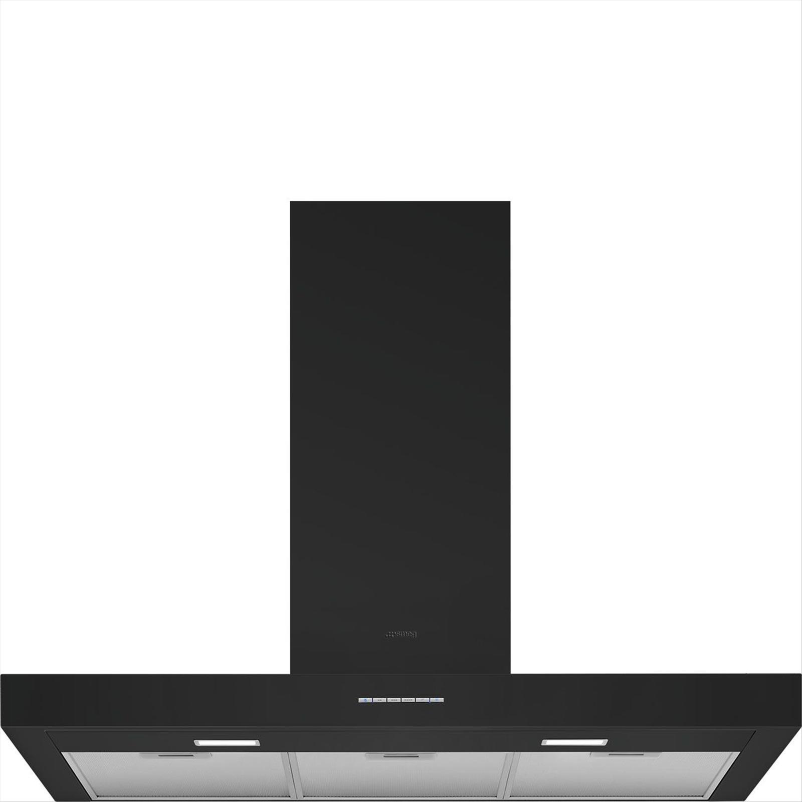 Köksfläkt Smeg Väggmonterad  90 cm, Mattsvart, Universal KBT900NE