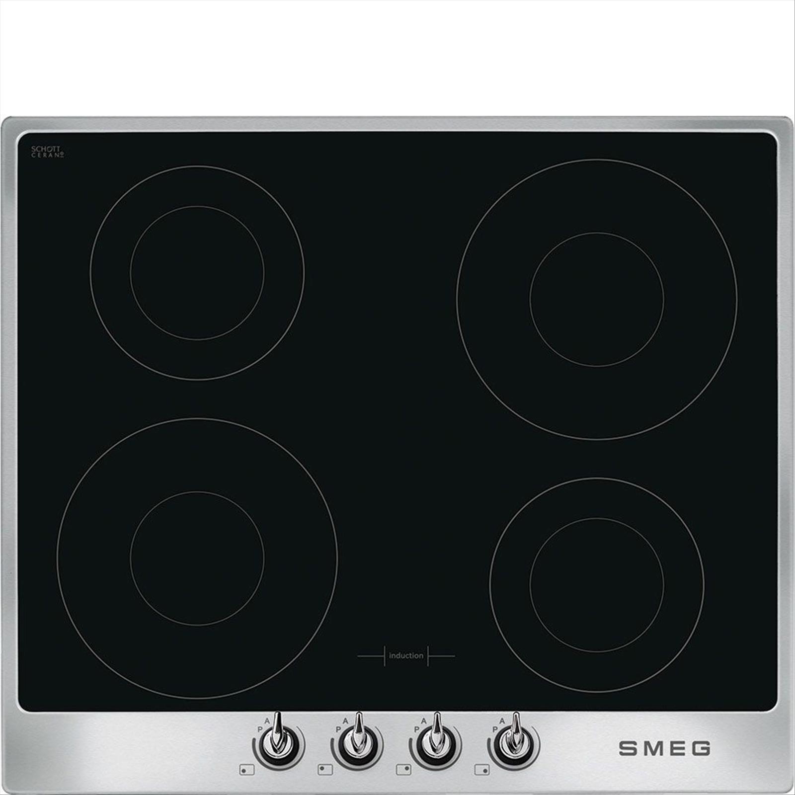 Induktionshäll Smeg 60 cm, Rostfritt stål, Victoria SI964XM