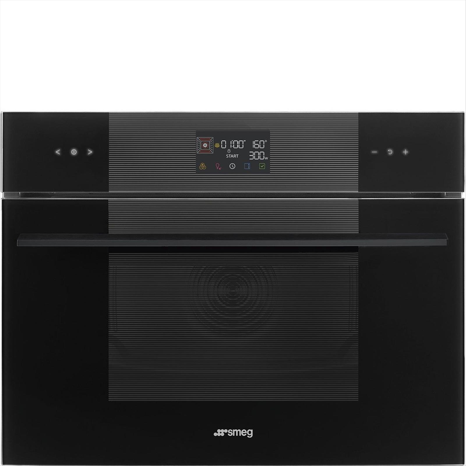 Kombinationsmikrovågsugn Smeg Kompaktugn 45 cm, Svart, Linea SO4102M1B3