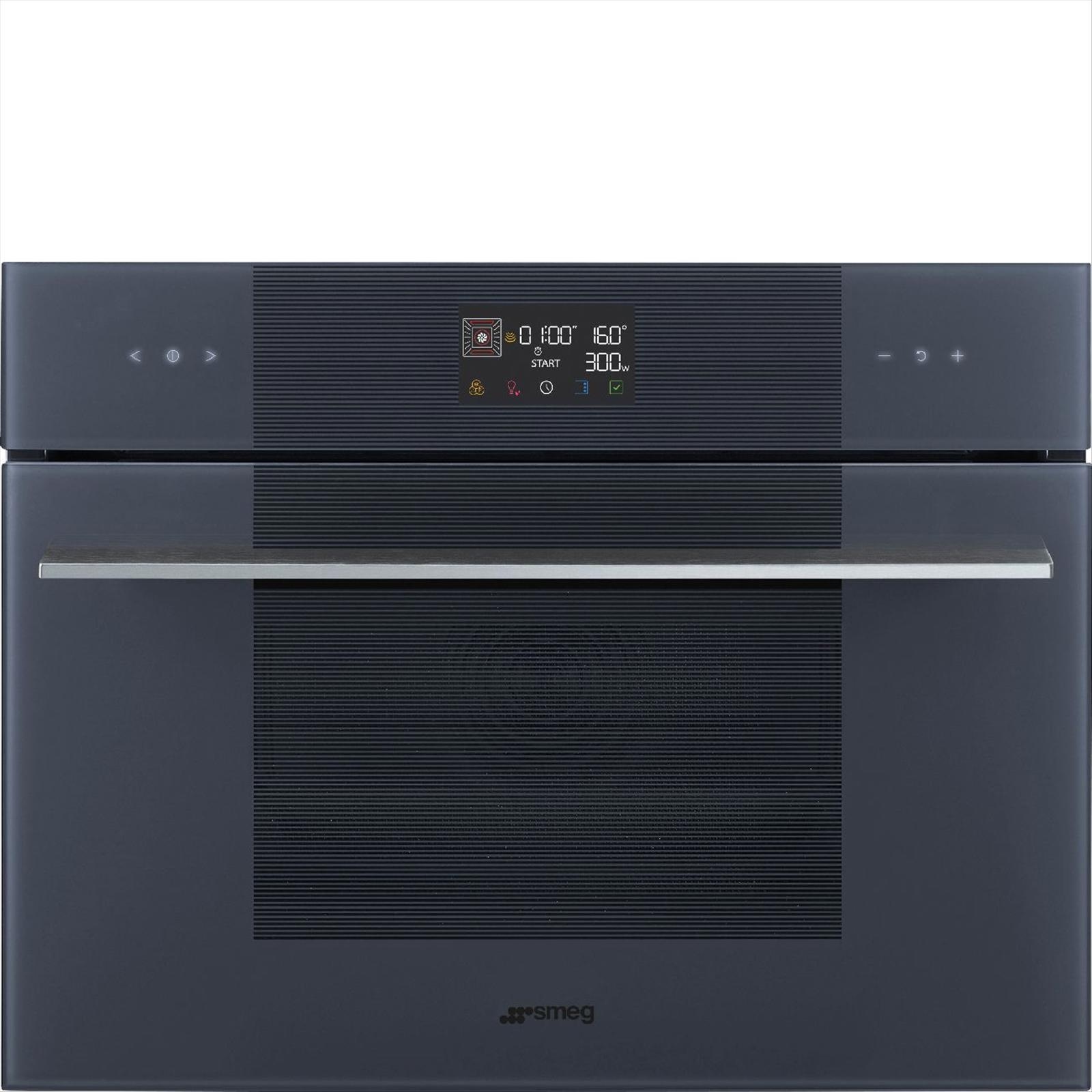 Kombinationsmikrovågsugn Smeg Kompaktugn 45 cm, Neptune Grey, Linea SO4102M1G