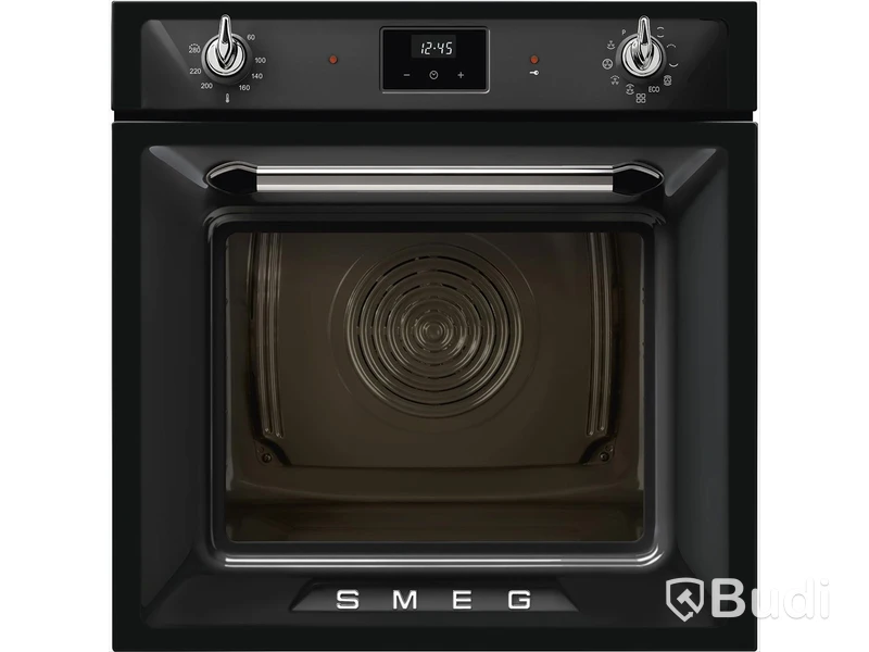 Termoventilerad Traditionell ugn Smeg med pyrolytisk rengöring, Svart, Victoria  SOP6900TN