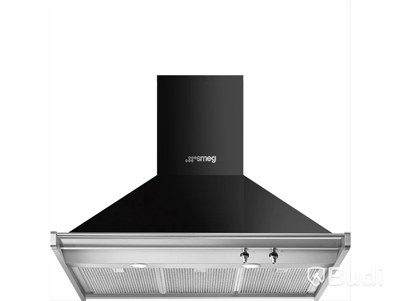 Väggmonterad köksfläkt Smeg 90 cm, Svart, Classic KD90HNE