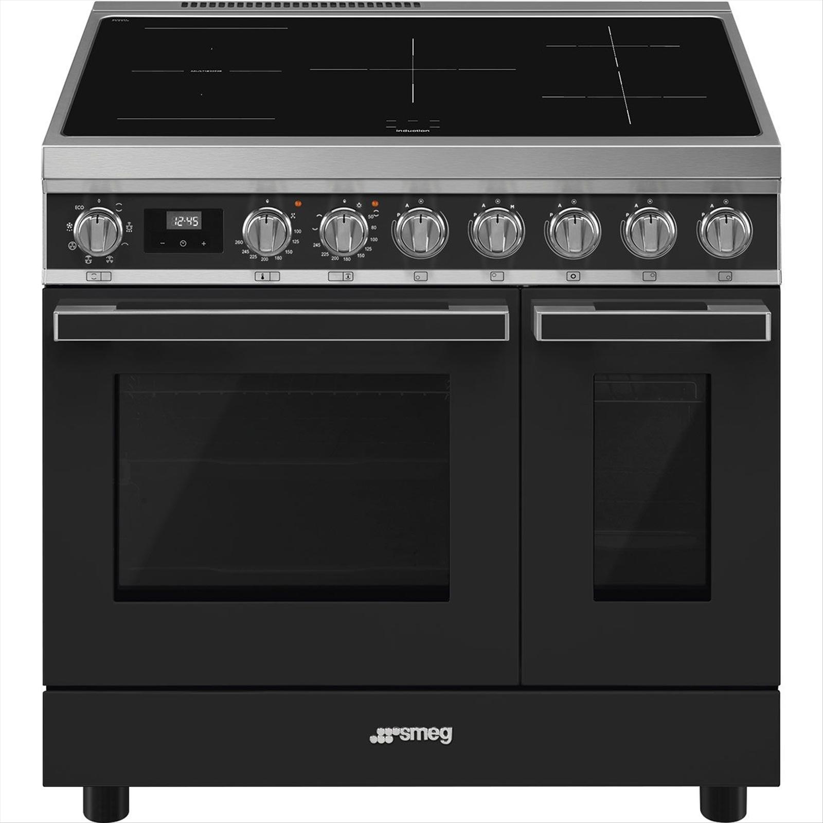 Induktionsspis Smeg 90x60 cm, Antracit, Portofino CPF92IMA