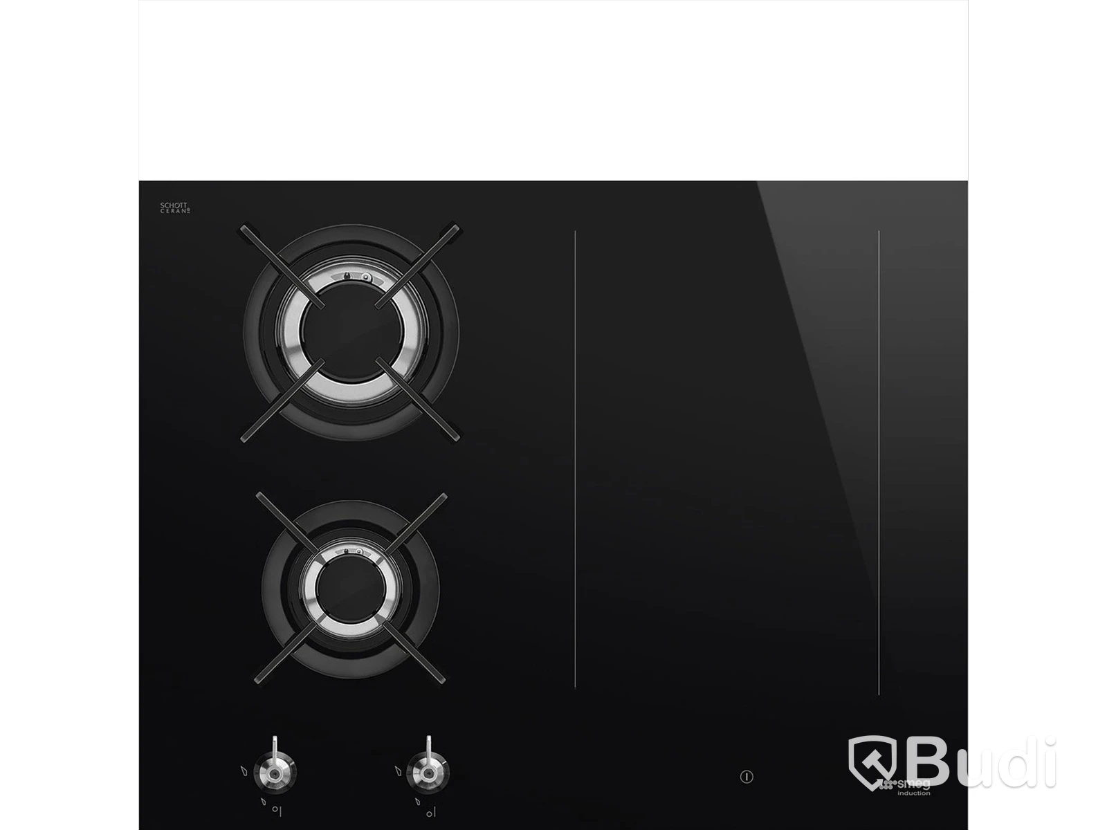 Smeg Combined Gas and Induction Hob 65 cm, Black, Classic PM3643D