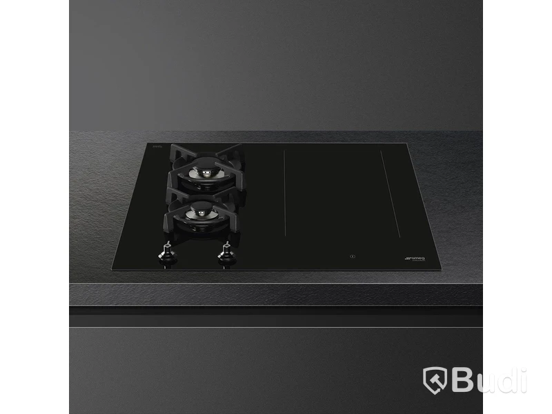 Smeg Combined Gas and Induction Hob 65 cm, Black, Classic PM3643D
