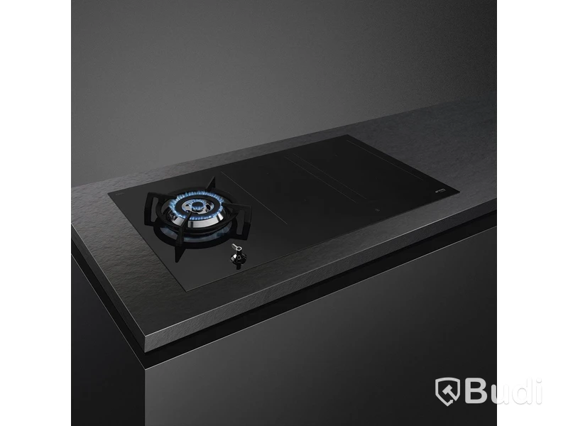 Smeg combined gas and induction hob, 90 cm, black PM3953D