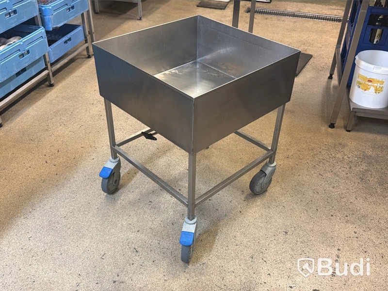 Rostfri sköljho, 55 x 55 x 70 cm, på hjul