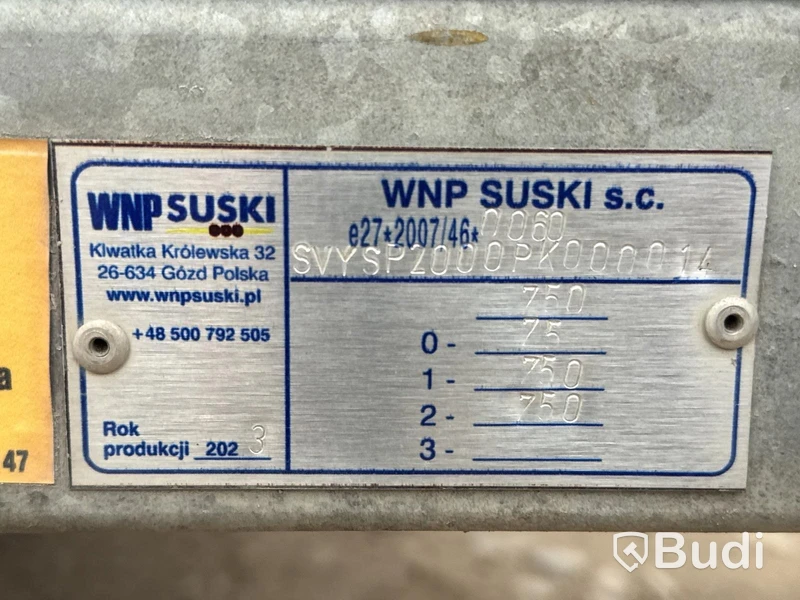 Obromsad boggivagn WNP Suski | 750 kg | 2023 | Ej registreringsbesiktigad