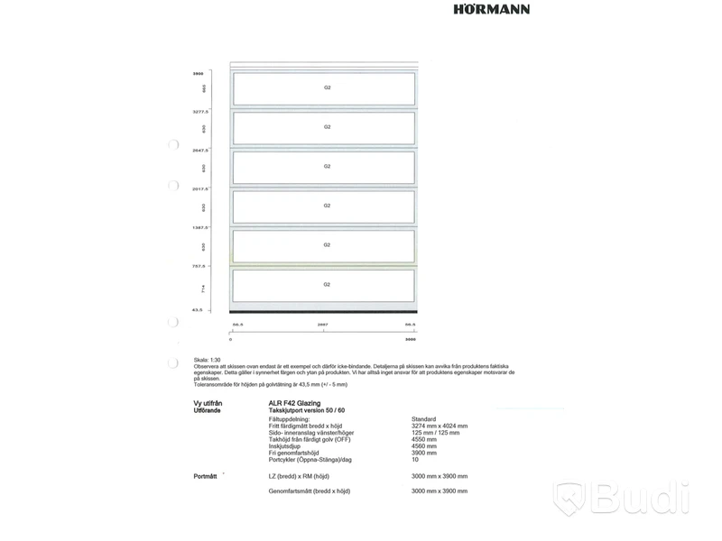Garageport Hörmann ALR F42 Glazing