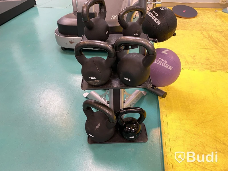 Kettlebell set 6st från 4, 8, 10 12, 16 och 20 kg ink ställning