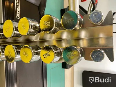 Gymleco hantelset ink ställning. Vikter 1-10 kg . Omstartad pga felbud