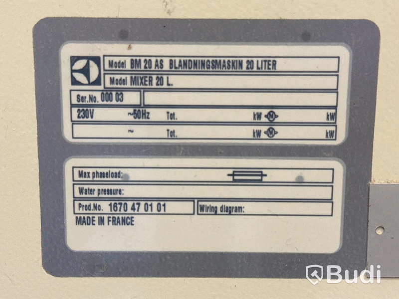 Blandningsmaskin Electrolux BM 20 AS
