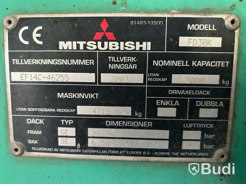Motviktstruck Mitsubishi FD30K Diesel