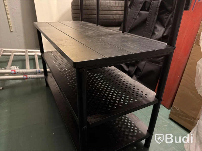 Hallmöbel svart metall med bänk