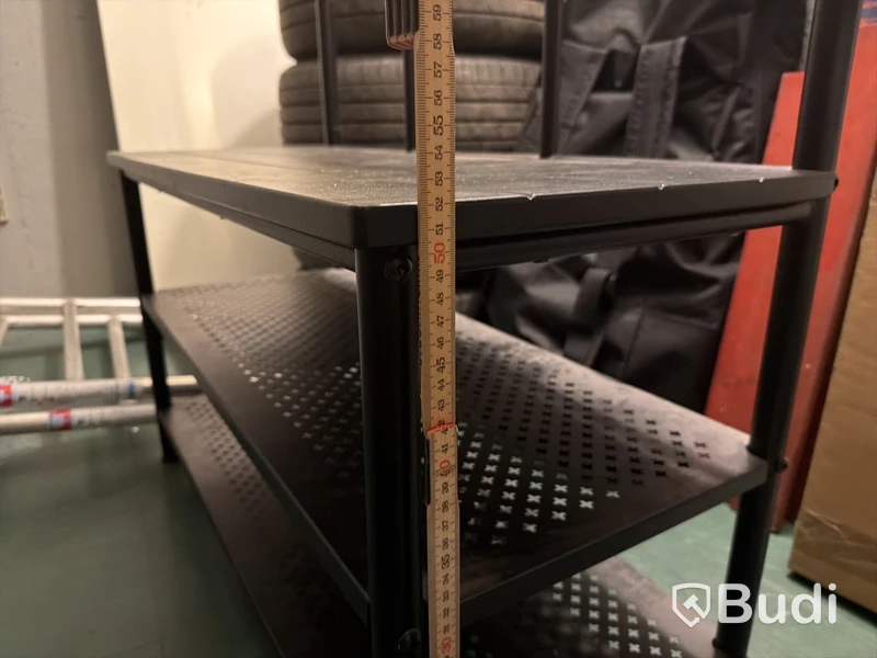 Hallmöbel svart metall med bänk