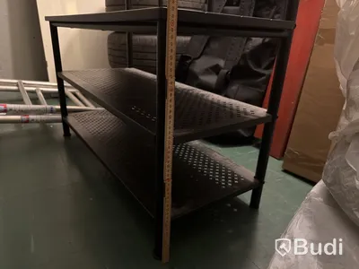 Hallmöbel svart metall med bänk