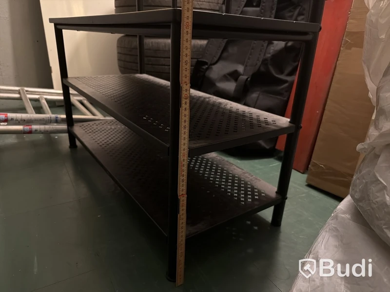 Hallmöbel svart metall med bänk
