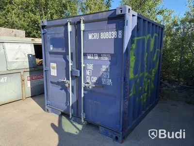 8-fots container, med innehåll
