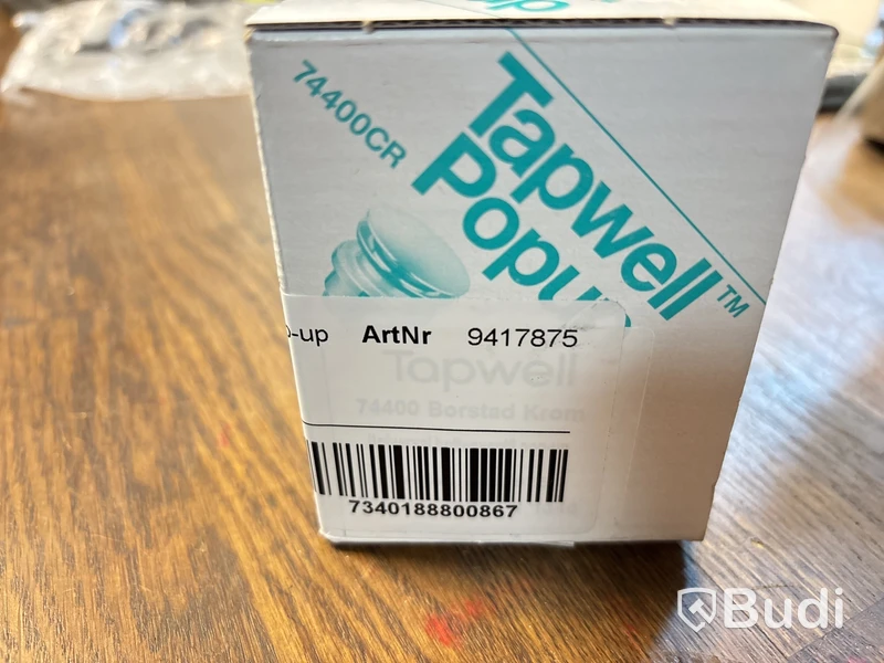 2 st. (NY) Bottenventil Tapwell 74400 Universal Pop-up, borstad krom