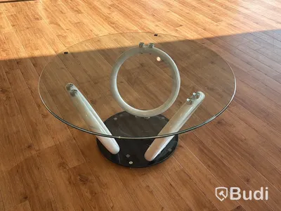 Soffbord med glasskiva, Ø 90 cm